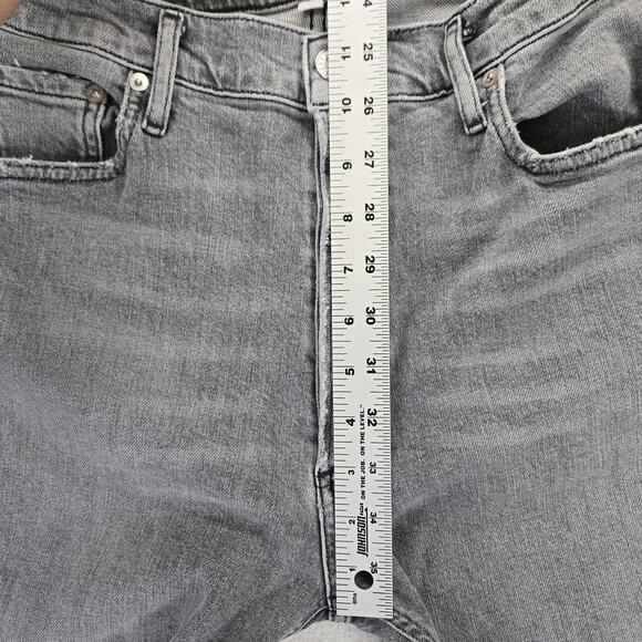 Agolde Nico High Rise Slim Jeans Womens 31 Raw Hem Ankle Button Fly Chime Gray - Picture 11 of 11